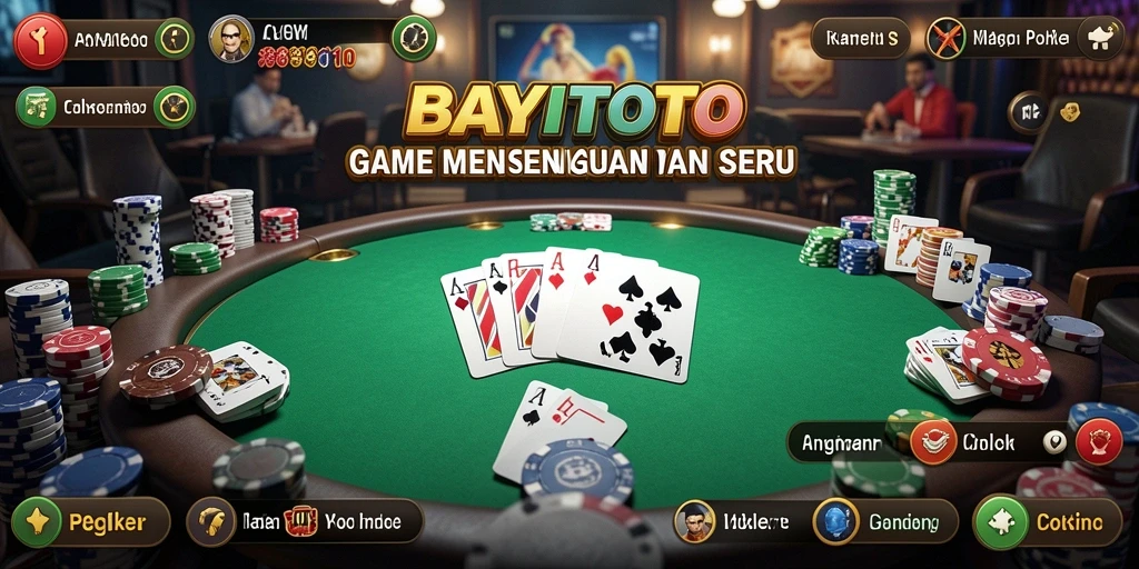 Tampilan gameplay seru dalam permainan Poker BAYITOTO.