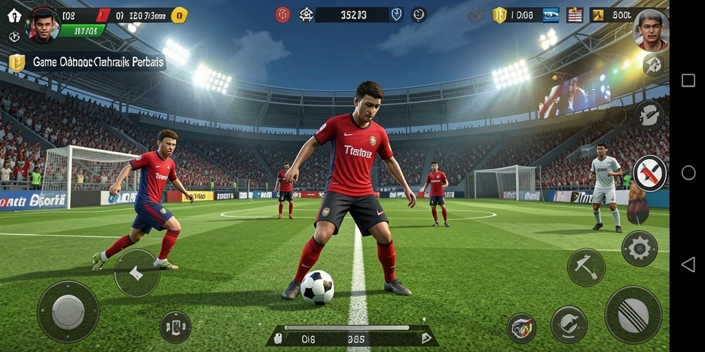 Tampilan seru dari gameplay D06 di lapangan olahraga.