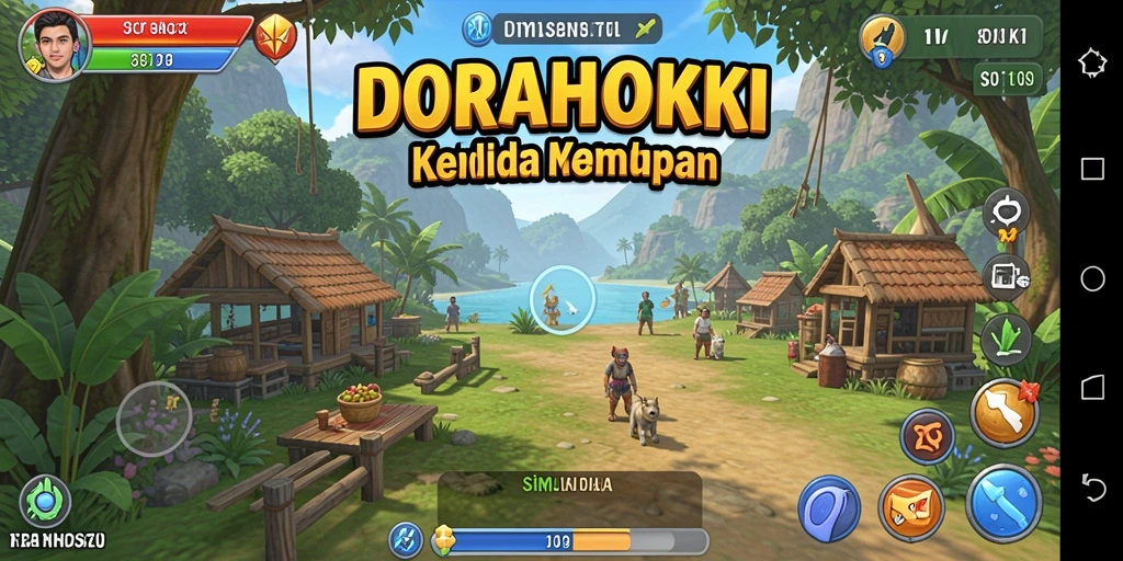 Screenshot gameplay DORAHOKI menampilkan simulasi kehidupan yang menarik.