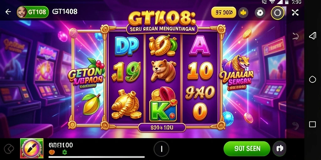 Screenshot GT108 menampilkan gameplay Slot yang menarik dan penuh warna.