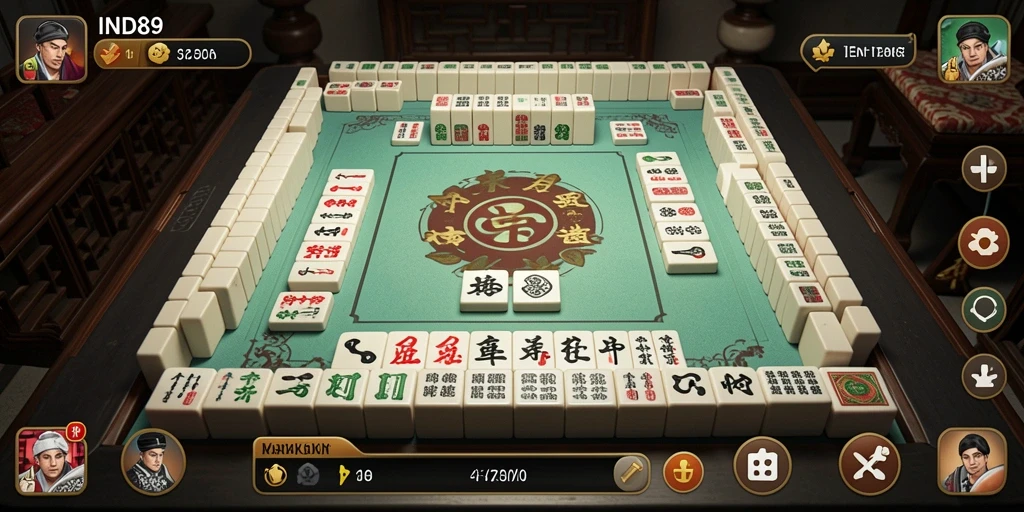 Tampilan gameplay yang menegangkan dalam permainan Mahjong IND89.