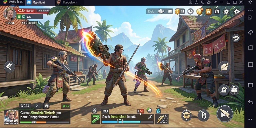 Tangkapan layar gameplay K234 menampilkan interaksi karakter dalam simulasi.