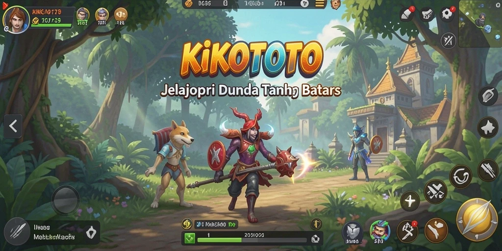 Tangkapan layar menampilkan aksi seru dalam dunia KIKOTOTO yang luas.