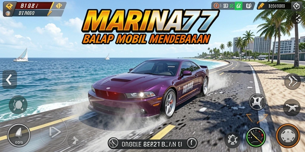 Screenshot gameplay <strong>MARINA77</strong> yang penuh aksi balap mendebarkan.