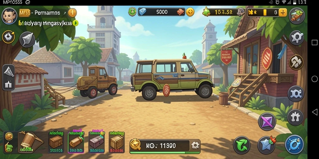 Tampilan gameplay MPO555 yang menampilkan karakter berkembang secara otomatis.