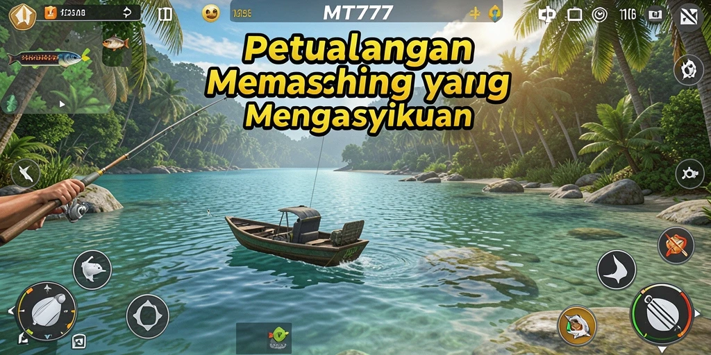 Screenshot gameplay MT777 menampilkan aksi mendebarkan menangkap ikan.