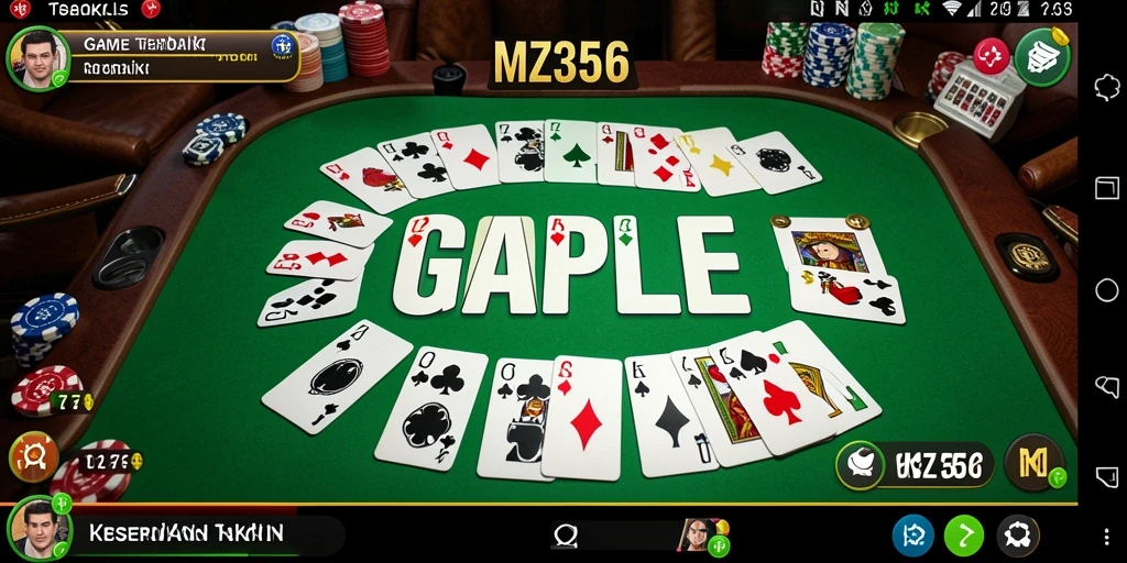 Tampilan gameplay seru dan interaktif MZ356 saat bermain Gaple.