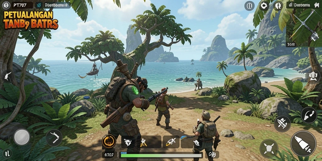 Screenshot gameplay PT707 menunjukkan keindahan dunia terbuka.