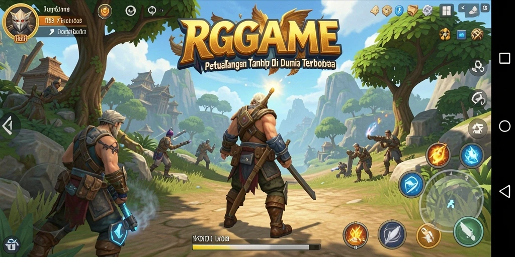 Screenshot RPGAME menampilkan eksplorasi dunia terbuka yang menakjubkan.