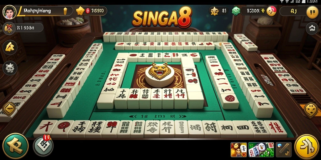 Tampilan menarik dari gameplay Mahjong di SINGA8.