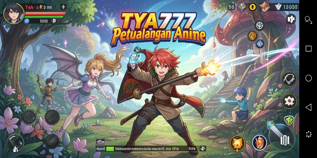 Tampilan gameplay menakjubkan dengan karakter Anime yang dinamis.